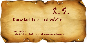 Kosztolicz István névjegykártya