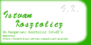 istvan kosztolicz business card